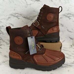 Polo Ralph Lauren Oslo High Utility Ranger Leather Boots Brown Men’s Size 11.5
